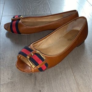 Michael Kors Leather Peep Toe Shoes 6.5